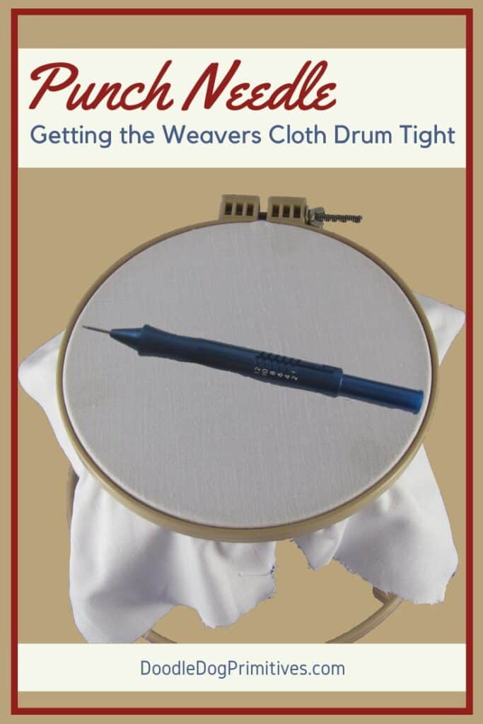 Weavers Cloth Drum Tight in the No-Slip Frame - DoodleDog Primitives