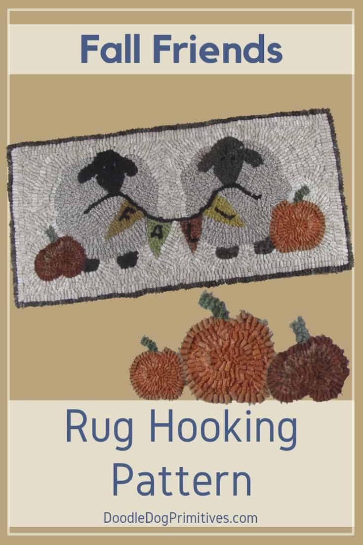 Fall Friends Rug Hooking Pattern - DoodleDog Designs Primitives
