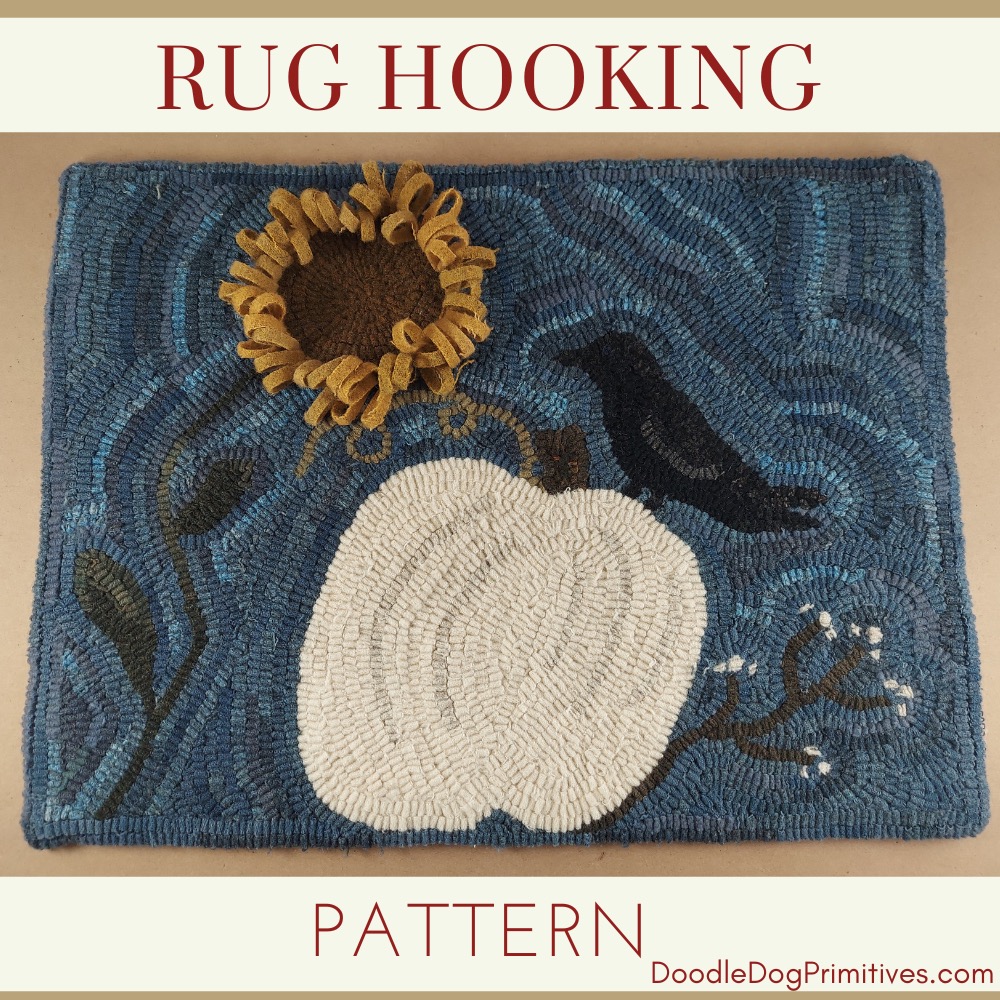 fall pumpkin rug hooking pattern