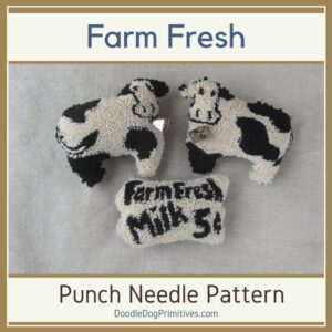 Farm Fresh - cow punch needle bowl fillers