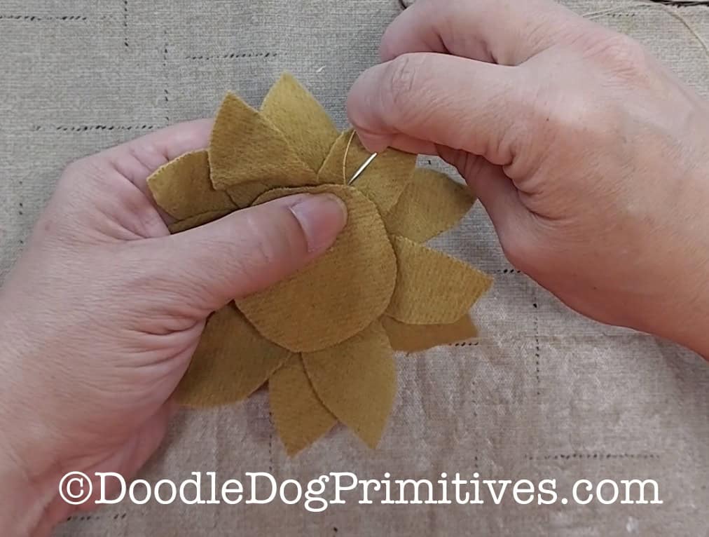 finish sewing sunflower