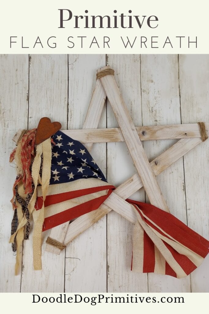 flag star wreath primitive