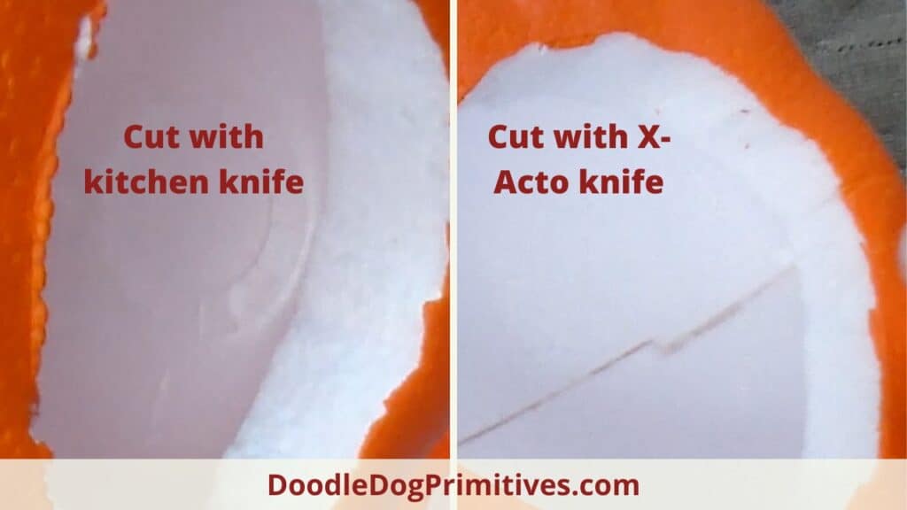 cutting with kitchen knife vs x-acto knife