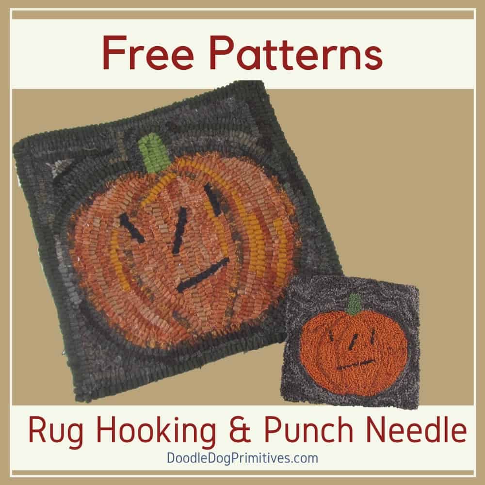 Free rug hooking & punch needle jack-o-lantern patterns