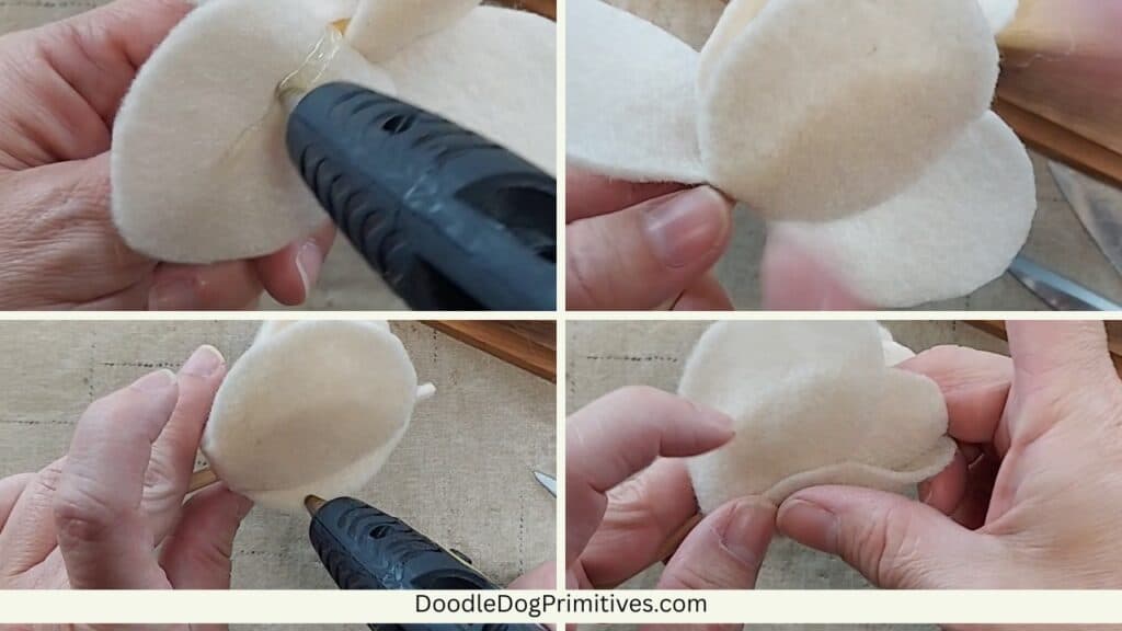 glue second layer of petals 