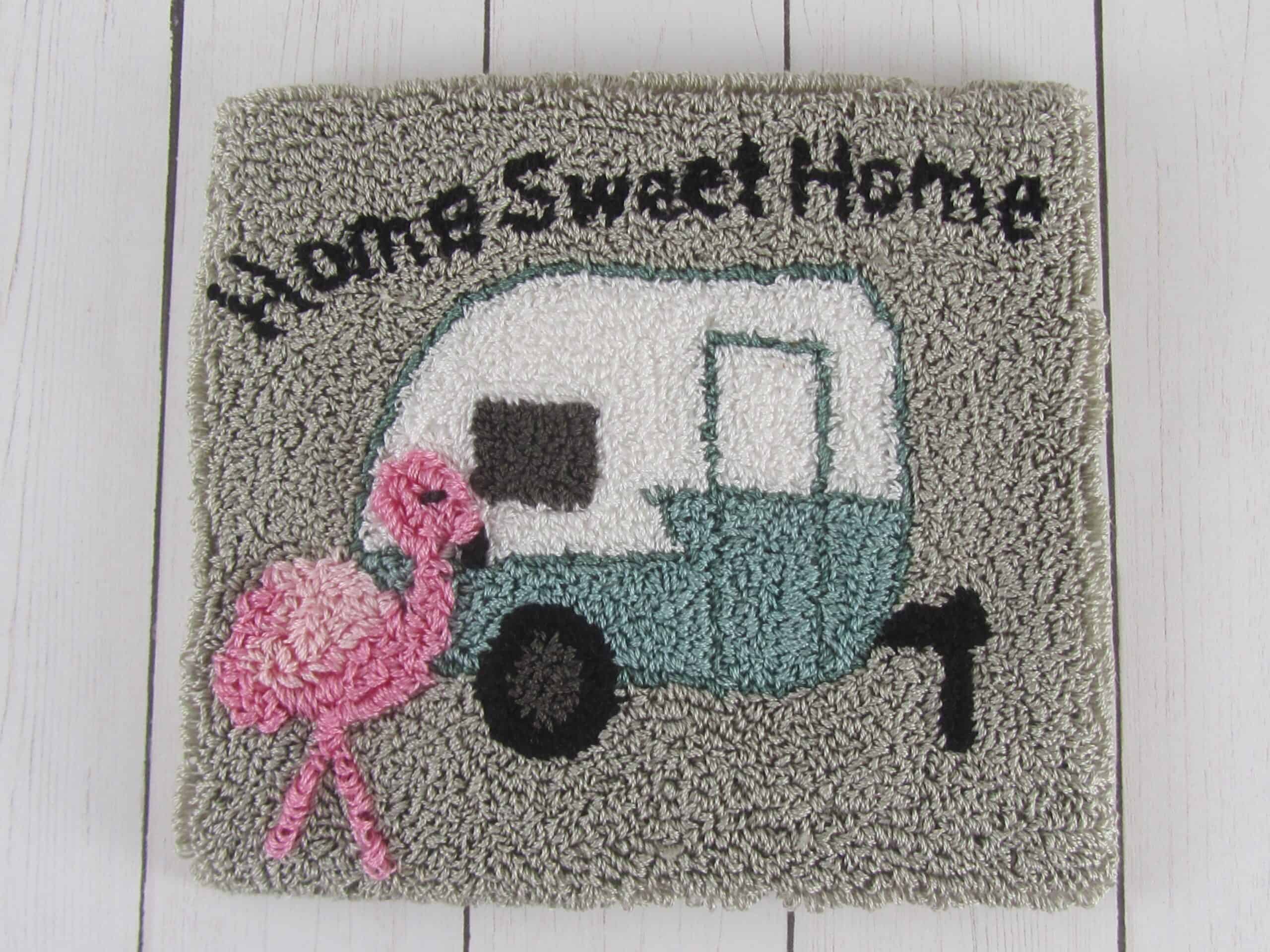 Home Sweet Camper Punch Needle Finished Project
