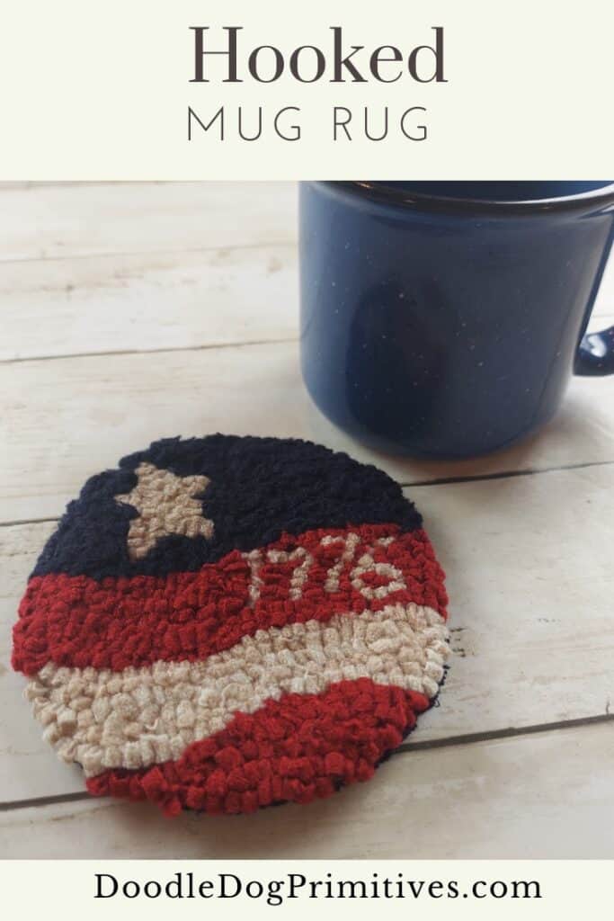 hooked mug rug 