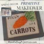 hooked rug carrot sign