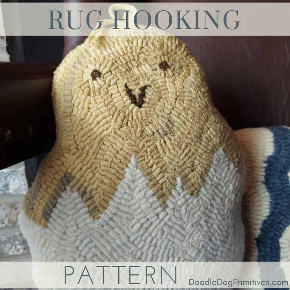 hooked rug chick egg pillow pattern