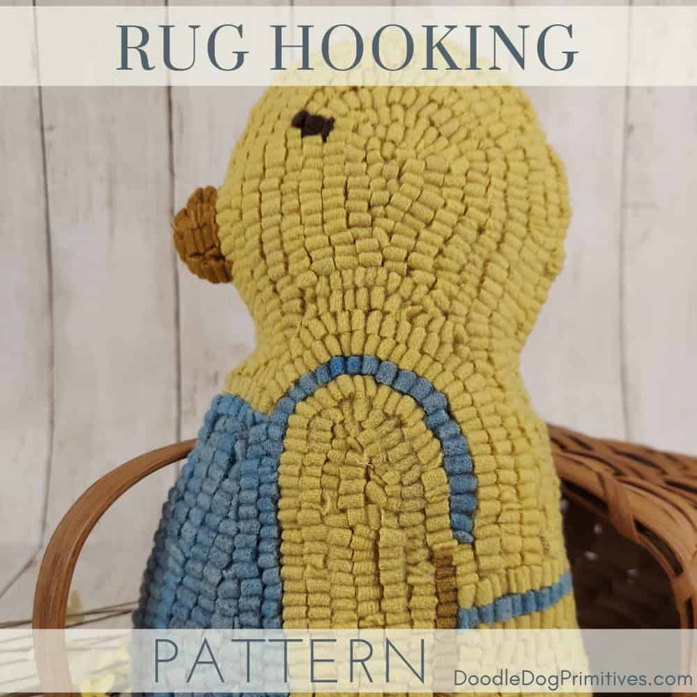 hooked rug chick pillow pattern