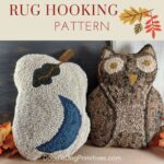 hooked rug owl and pumpkin pattern