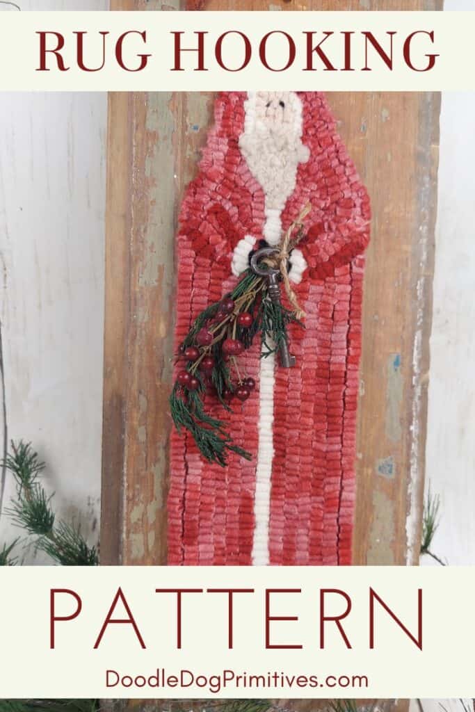 hooked rug santa