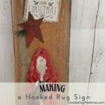 hooked rug santa sign