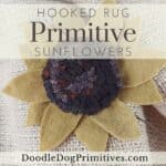 hooked rug sunflowers
