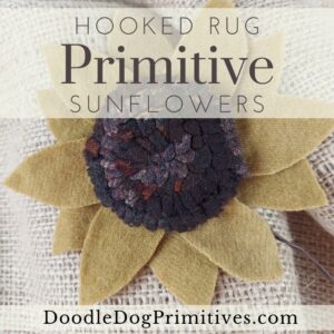 hooked rug sunflowers
