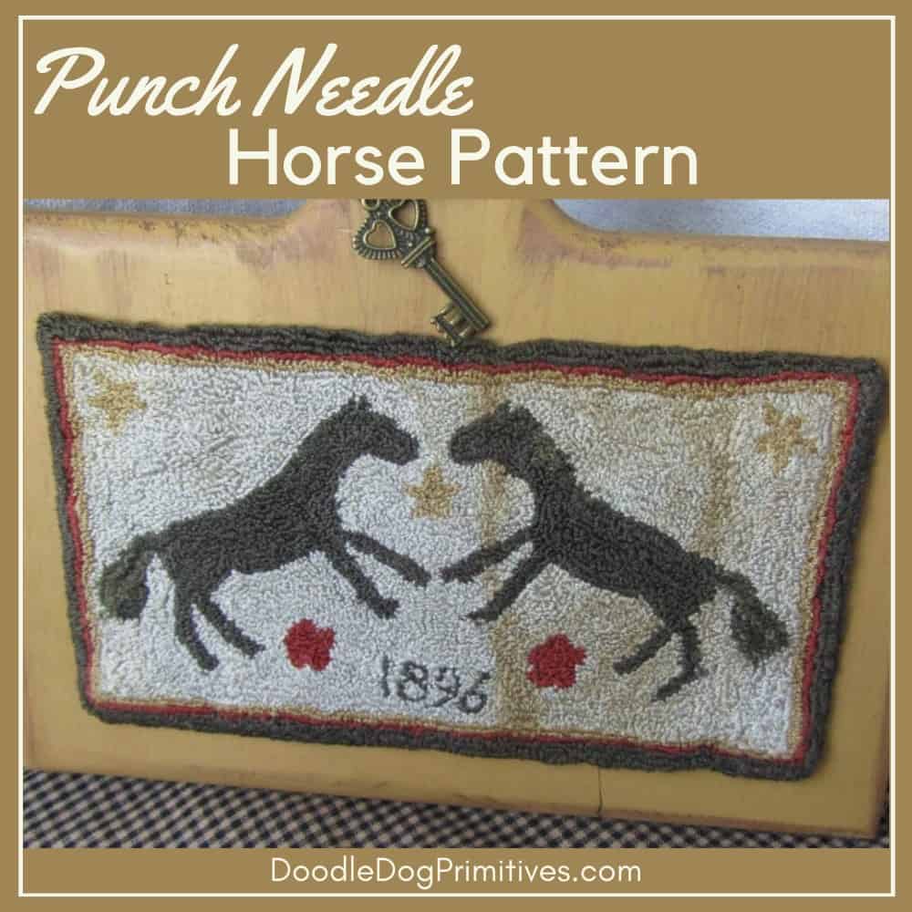 free horse punch needle pattern