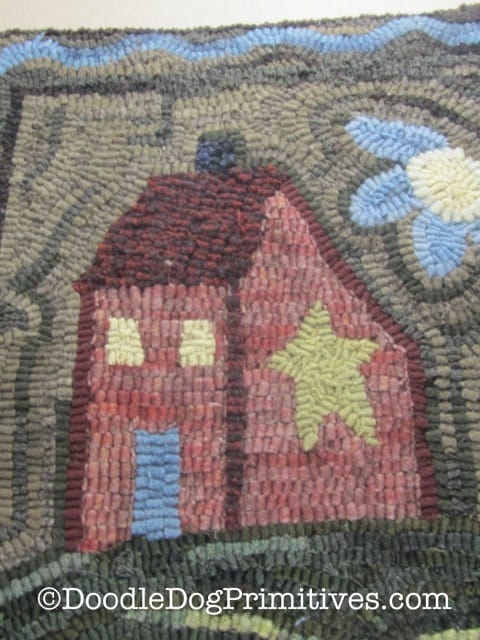 Hooked Rug Saltbox house 