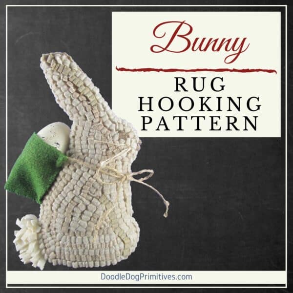 Hooked Rug Bunny Pattern DoodleDog Designs Primitives