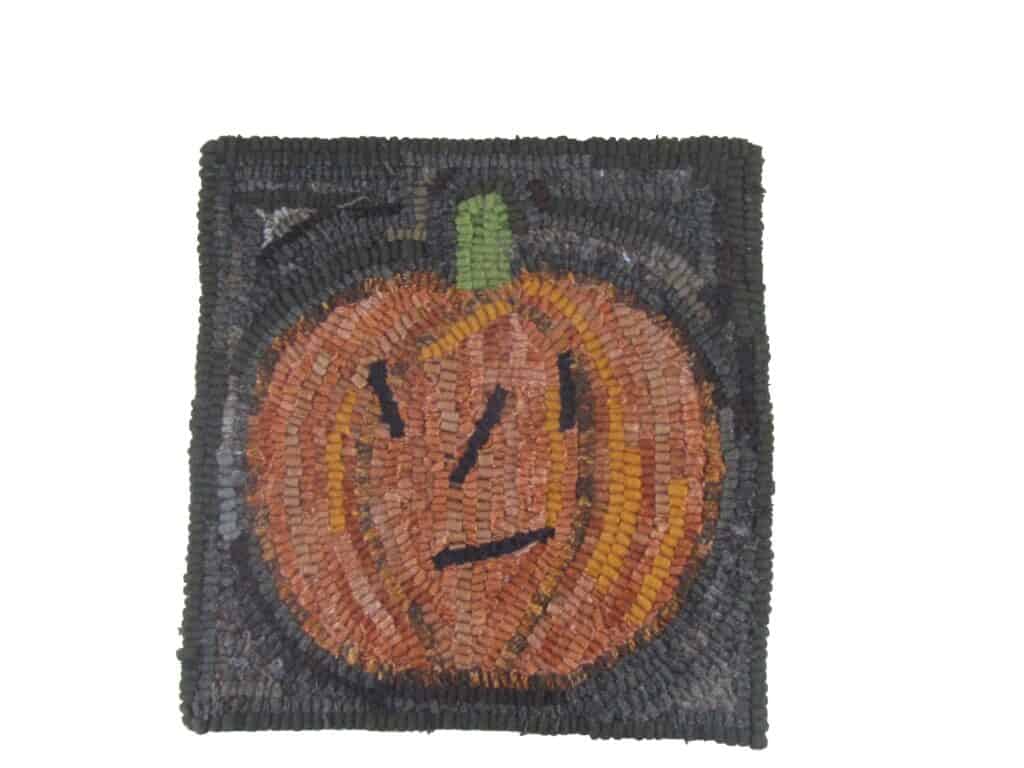 Jack-o-Lantern rug hooking pattern