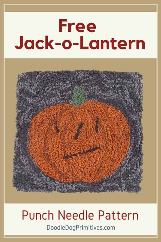 Jack-o-Lantern punch needle pattern