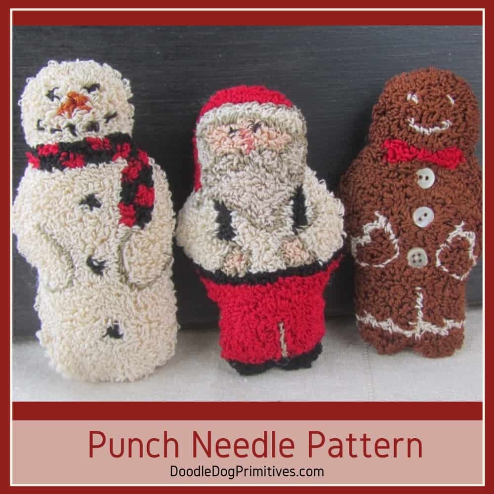 jolly friends punch needle pattern