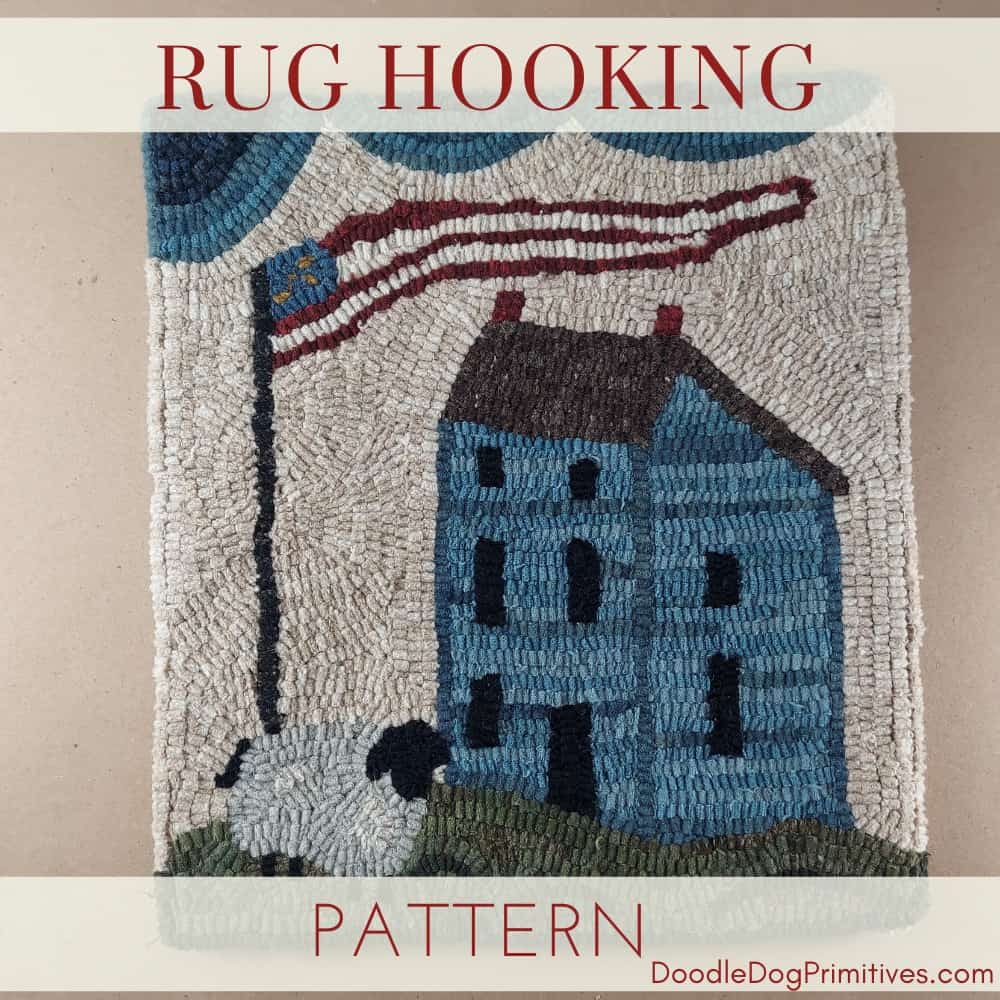 Hooked Rug Pattern - patriotic americana