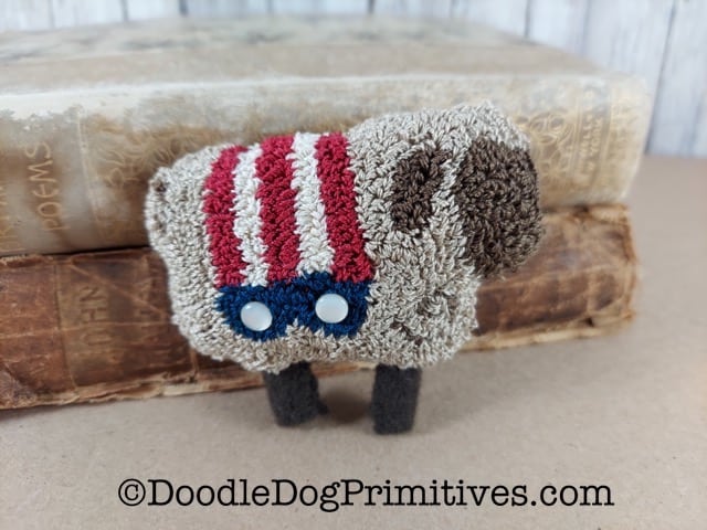 sheep with flag bunting