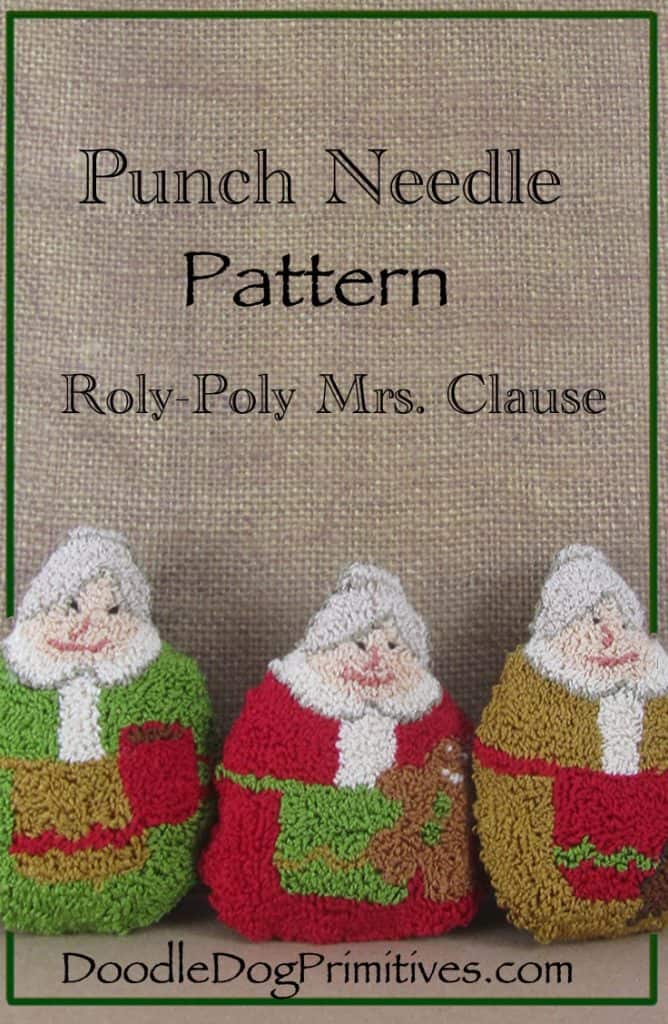 Roly Poly Mrs. Clause Punch Needle Pattern