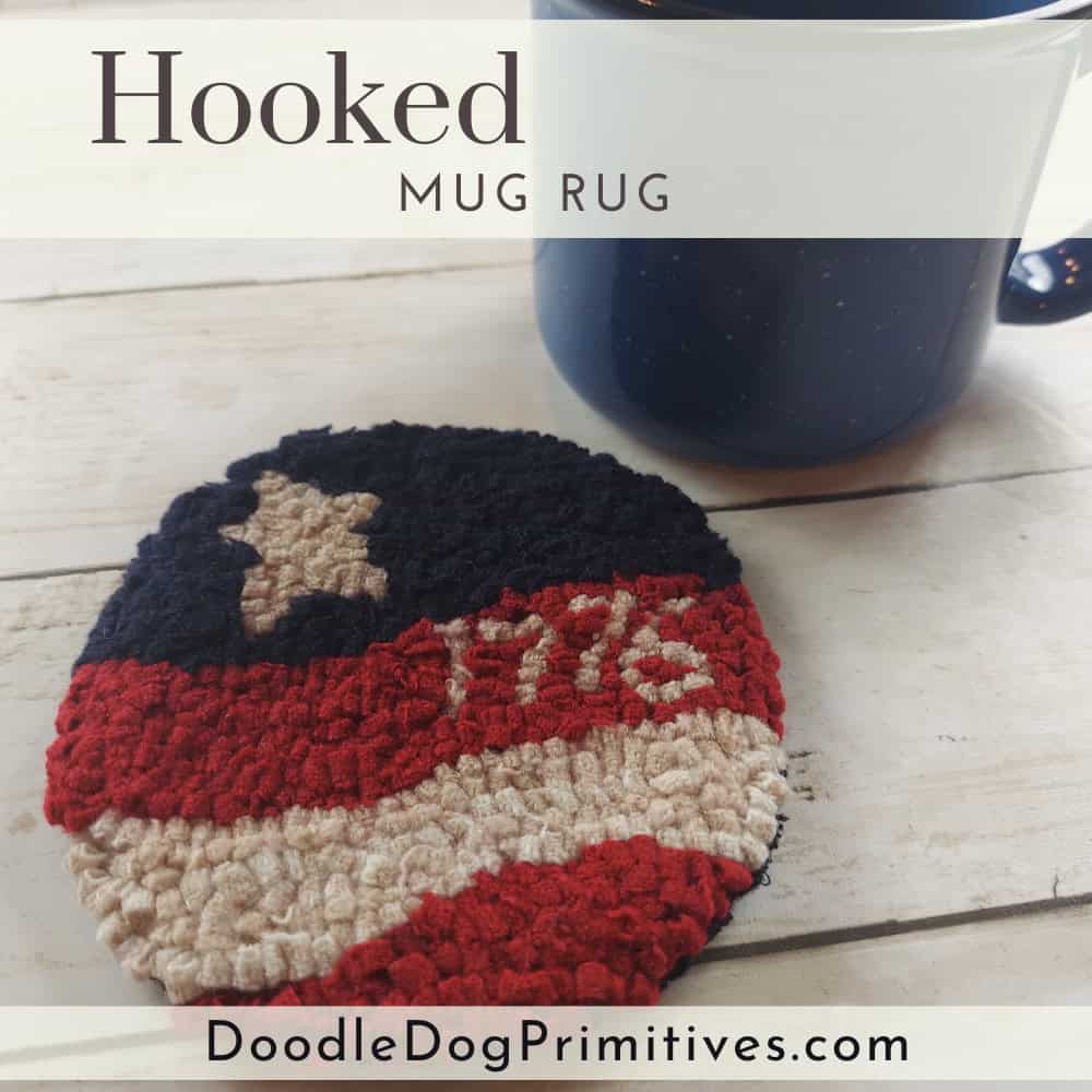 patriotic hooked mug rug