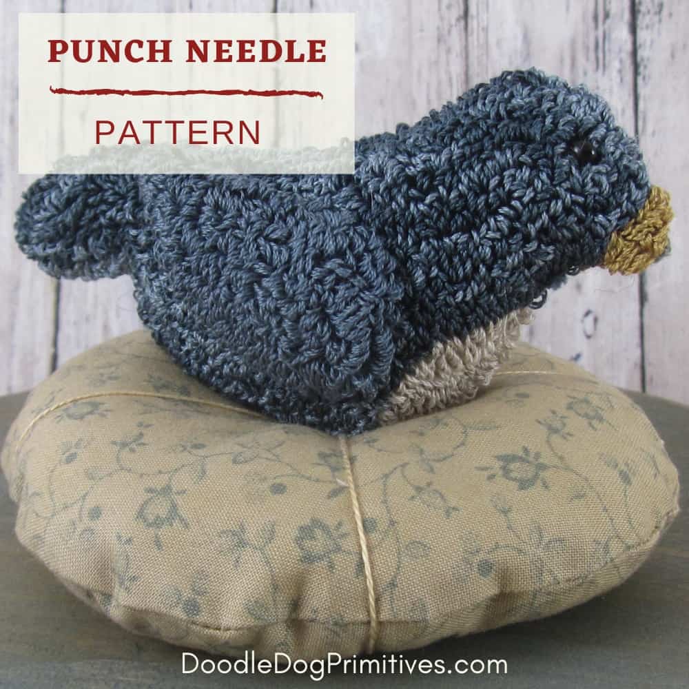 punch needle nesting bird pin cushion pattern
