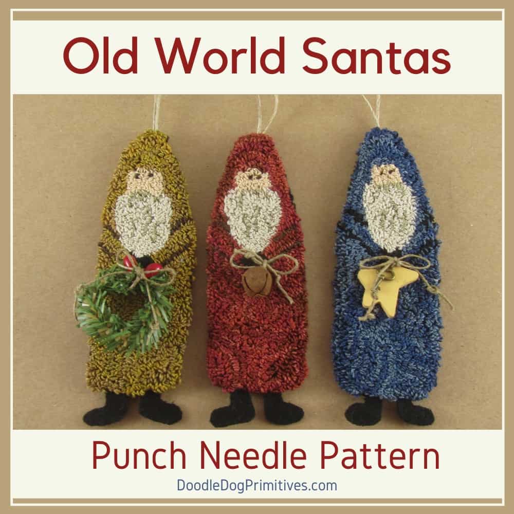 Santa Ornaments Punch Needle Pattern