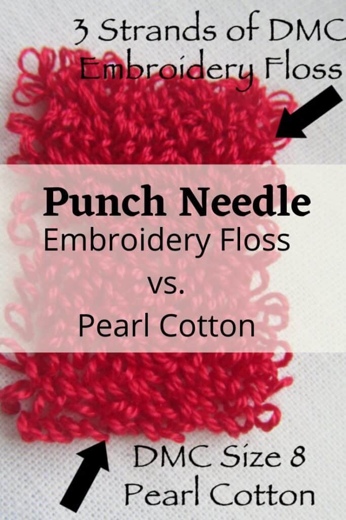 Punch Needle 3 Strands vs Pearl Cotton