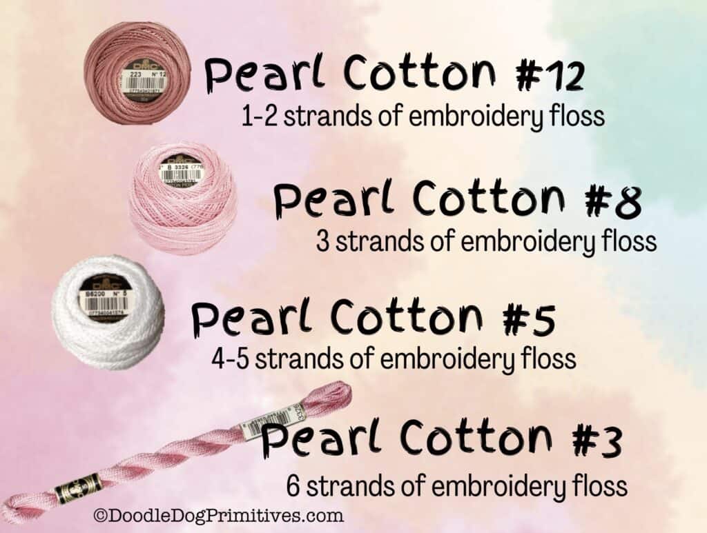 Pearl (Perle) Cotton vs Embroidery Floss Explained DoodleDog Designs