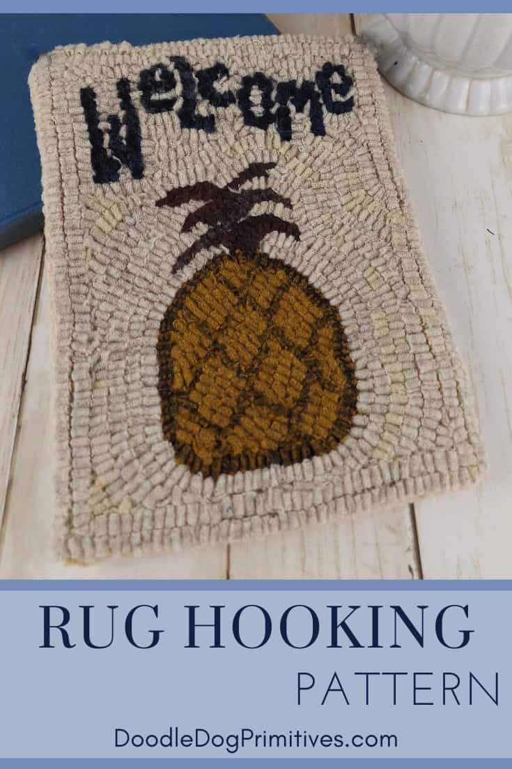 Pineapple Rug Hooking Pattern - DoodleDog Designs Primitives