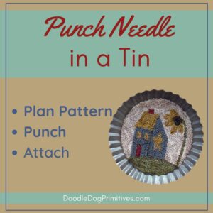 Add a punch needle project to a tin