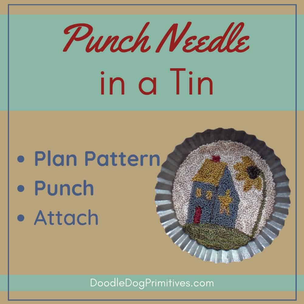 Punch Needle Project in a Tin