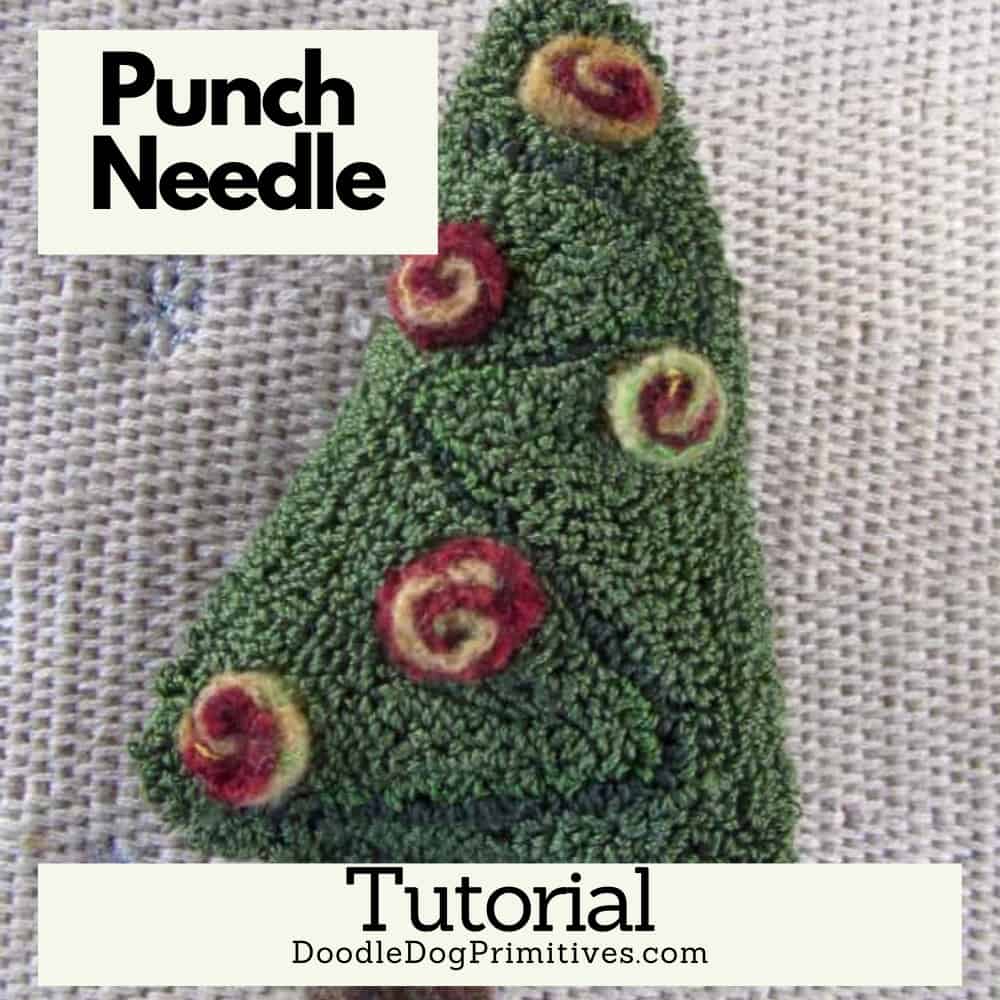 Punch Needle Christmas tree free tutorial