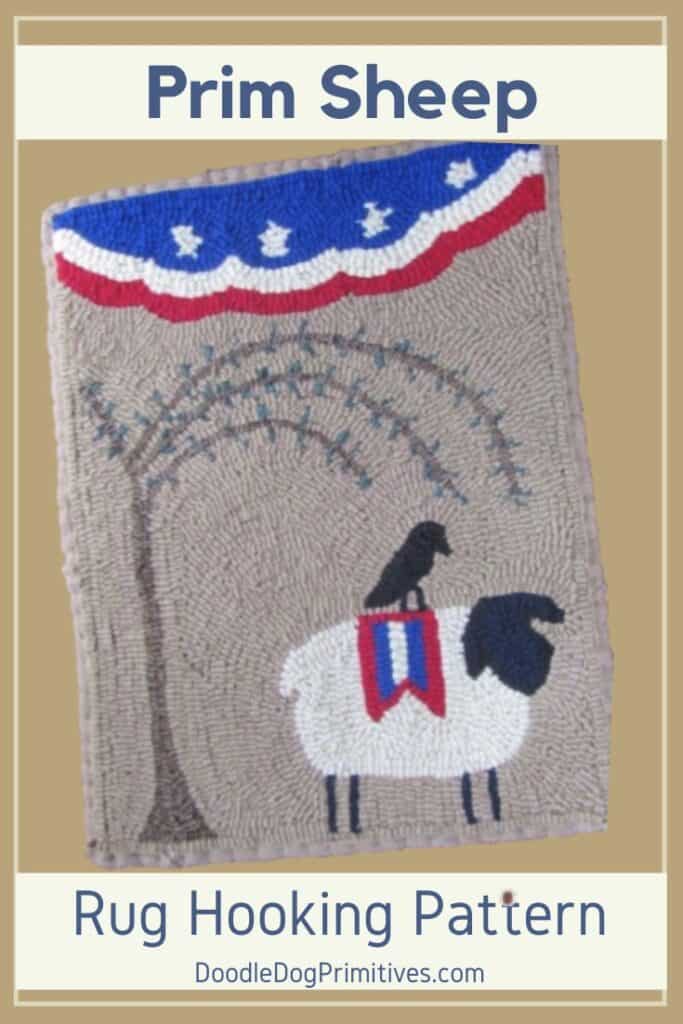 Prim Sheep Rug Hooking Pattern