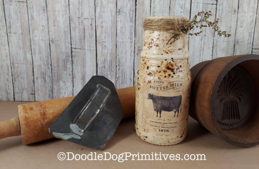 primitive buttermilk pantry jar