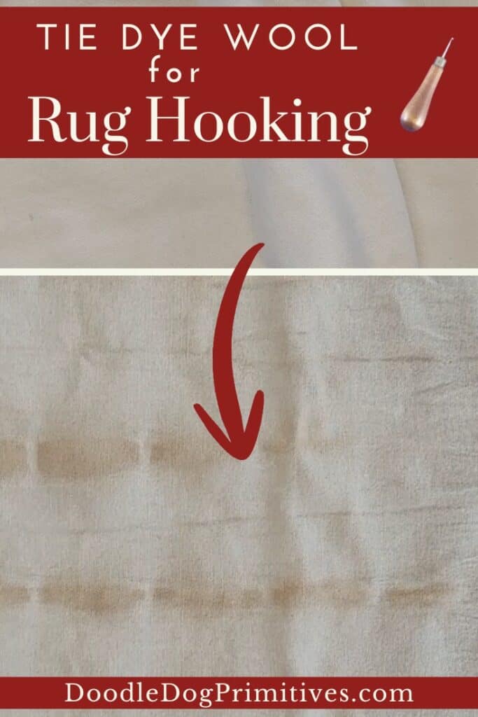 tie dye wool for rug hooking