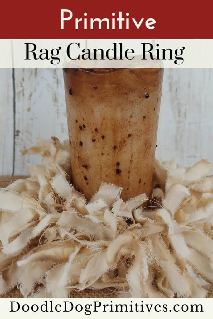 primitive rag candle ring 