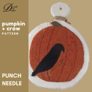 pumpkin and crow free punch needle pattern