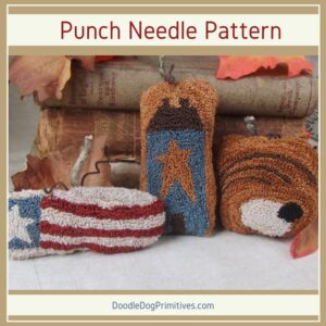 Primitive pumpkins punch needle pattern