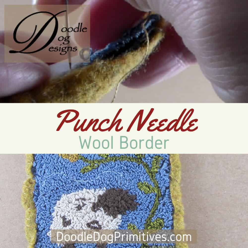 Adding a wool border to a punch needle project