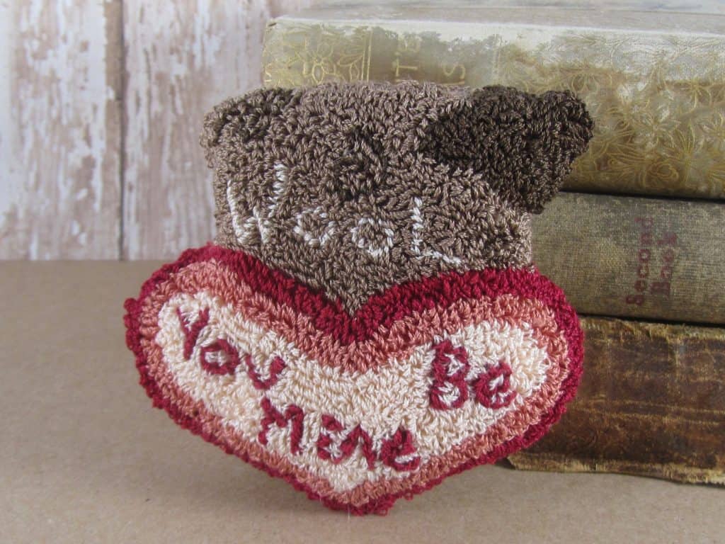 Wool You Be Mine Punch Needle Valentine Bowl Filler