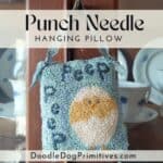 punch needle hanging pillow