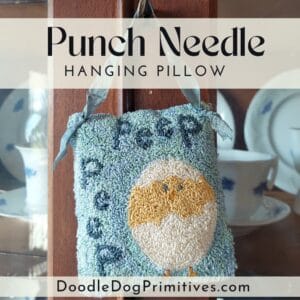 punch needle hanging pillow