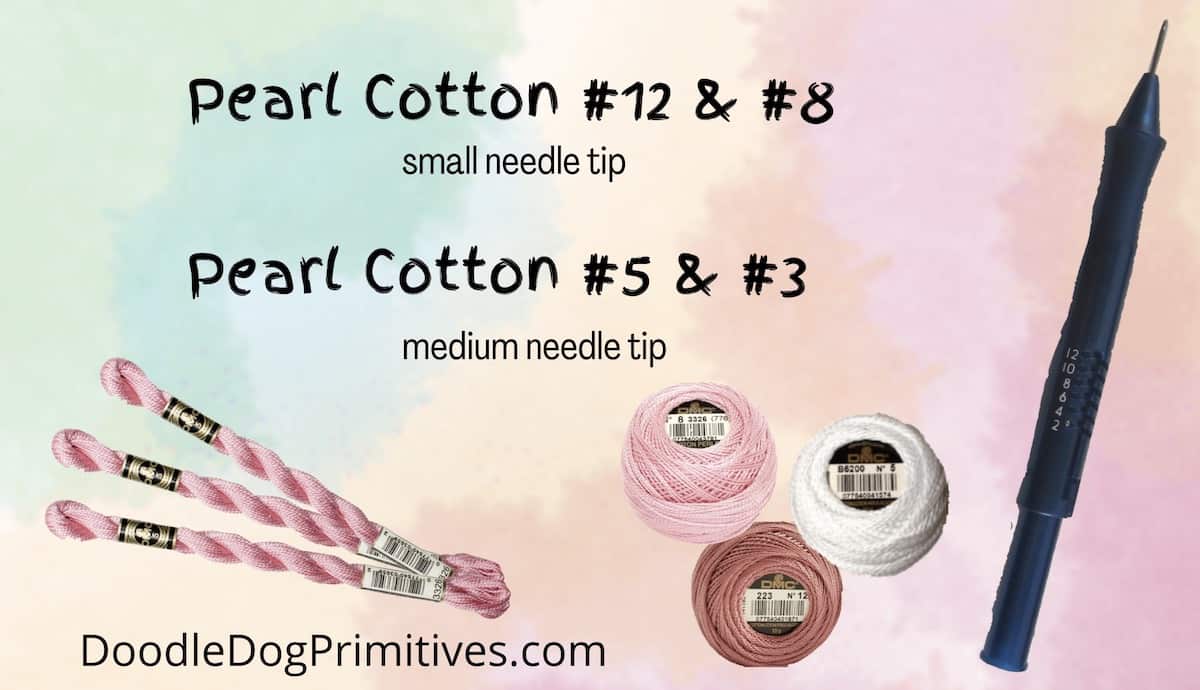 Pearl (Perle) Cotton vs Embroidery Floss Explained - DoodleDog Designs ...