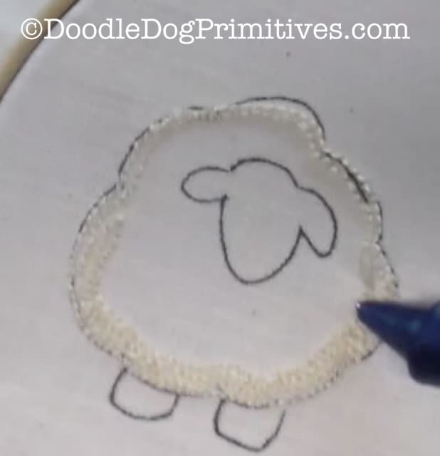 Sheep with more rows punched on bottom