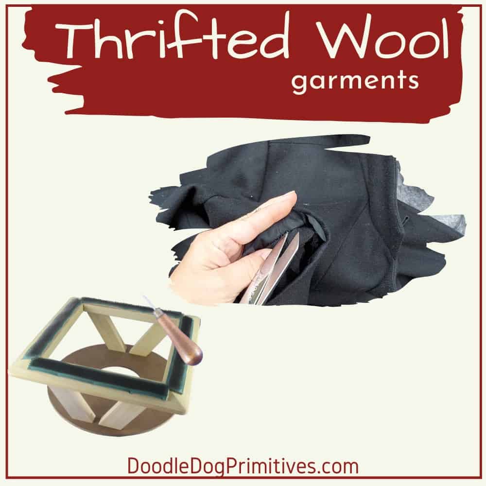 Thrifted Wool for Rug Hooking & Applique - DoodleDog Primitives